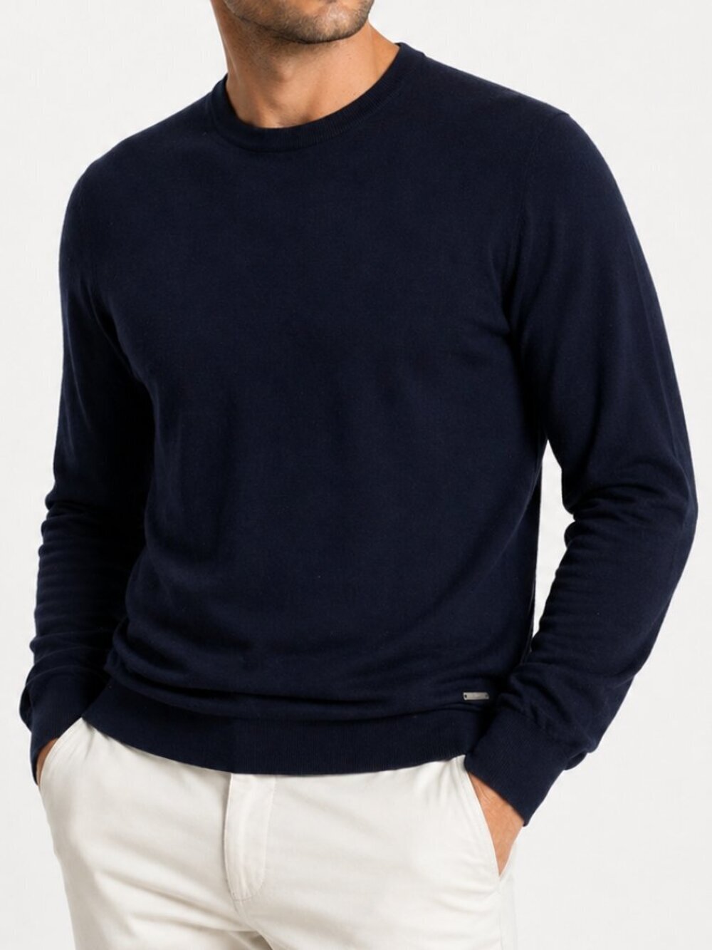 HUGO BOSS Wool Crew Neck Sweater Midnight Blue XL